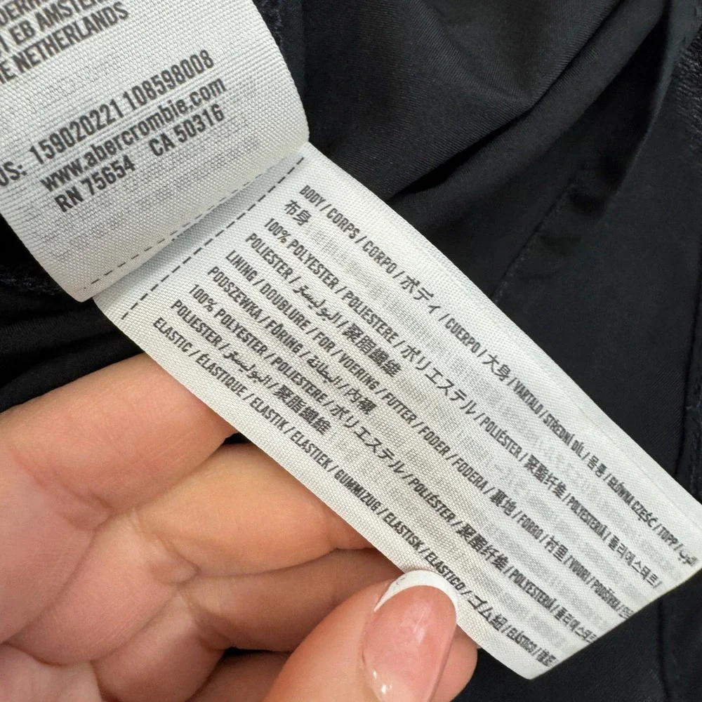 Abercrombie & Fitch Dress Women XS Black Off Shoulder Ruffle Mini Cottagecore - Picture 6 of 11